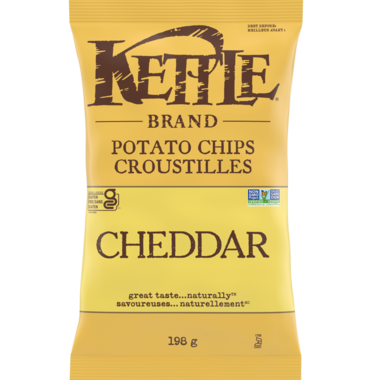 KETTLE FOODS, CHEDDAR 198G, 12 x 198G