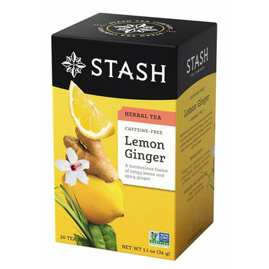 STASH TEA, LEMON GINGER TEA, 6 x 20CT