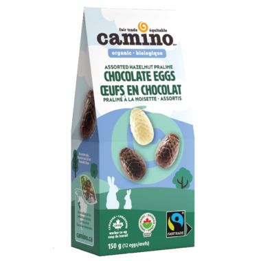 CAMINO, CHOCOLATE EGG ASSORTED HAZELNUT PRALINE, 10 x 150G