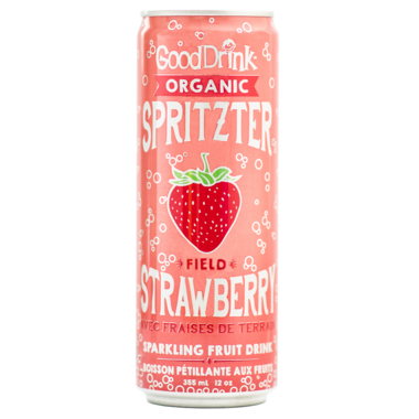 GOODDRINK, ORGANIC STRAWBERRY SPARKLING SPRITZTER, 12 x 355ML