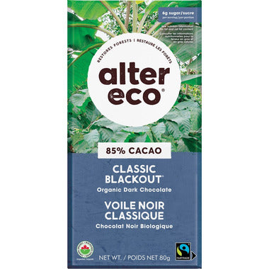 ALTER ECO, ORG CHOC - DARK BLACKOUT - 85%, 12 x 80 G