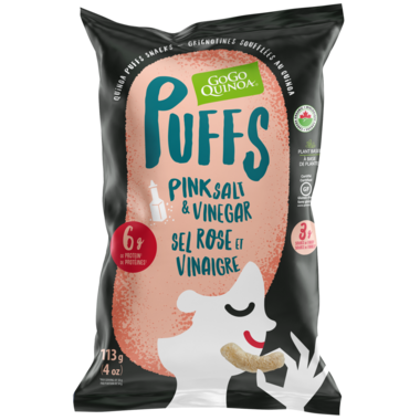 GOGO QUINOA, PUFFS PINK SALT & VINEGAR 9X113G, 9 x 113G