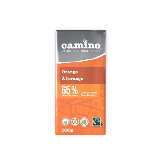 CAMINO, ORANGE DARK CHOCOLATE BAR OR, 12 x 100 G