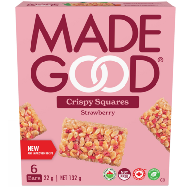 MADE GOOD, STRAWBERRY CRISPY SQUARES 6PK PR, 6 x 132G