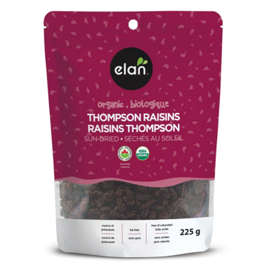 ELAN, SUN- DRIED THOMPSON RAISINS, 8 x 225G