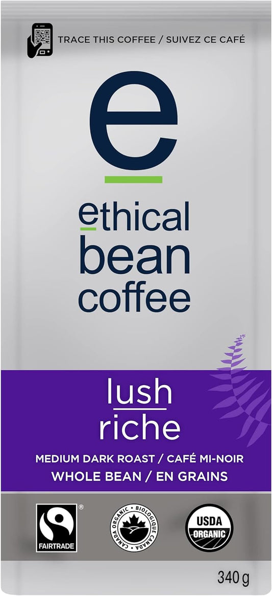 ETHICAL BEAN, LUSH MED DARK ROAST OR, 6 x 340G