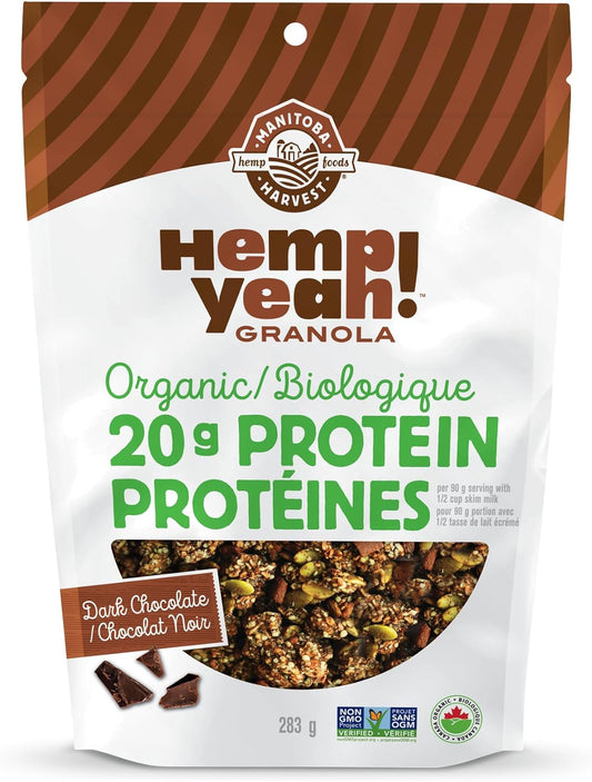 MANITOBA HARVES, HEMP YEAH GRANOLA DARK CHOCOLATE, 6 x 283G