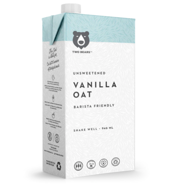 TWO BEARS, UNSWEETENED VANILLA OAT 946ML, 6 x 946ML