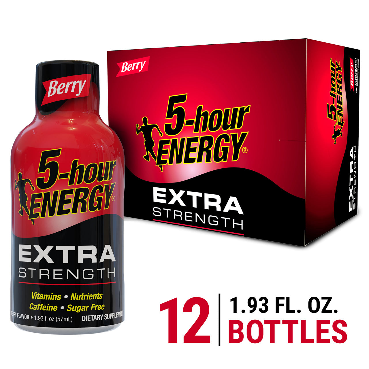 5-HOUR ENERGY EXTRA STRENGTH BERRIES, 12 X 4 X 72 ML