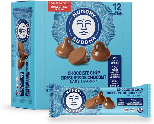 HUNGRY BUDDHA, CHOCOLATE CHIP BAR, 12 x 40G