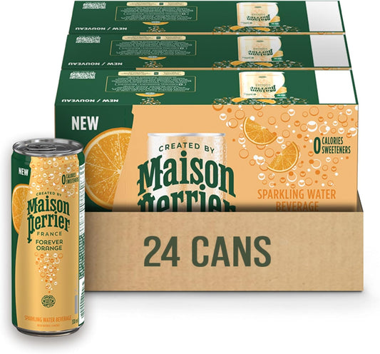 PERRIER SPARKLING WATER ORANGE CAN, 24 X 330 ML