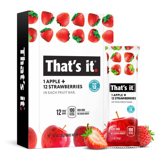 THAT'S IT, 1 APPLE 12 STRAWBERRY FRUIT BAR, 12 x 35G
