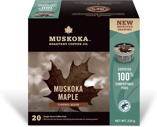 MUSKOKAROASTERY, COMPOSTABLE PODS - MUSKOKA MAPLE, 6 x 220G