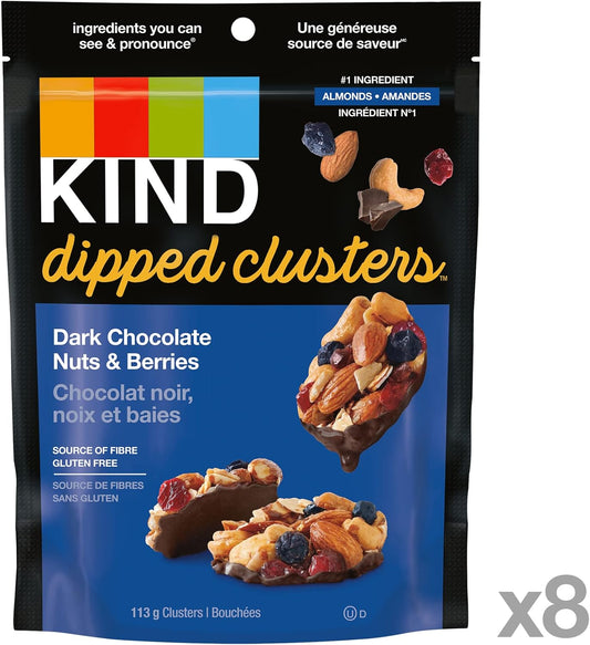 KIND, DARK CHOCOLATE NUTS AND BERRIES, 8 x 113G