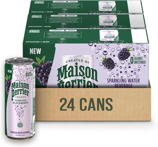 PERRIER SPARKLING WATER BLACKBERRY CAN, 24 X 330 ML