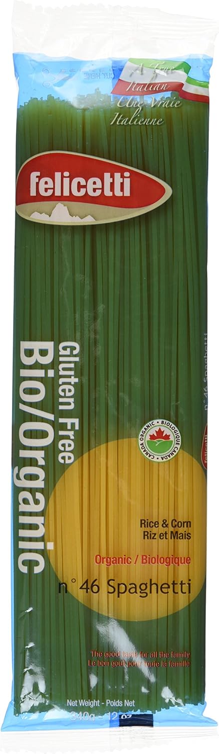 FELICETI ORGANIC RICE AND MAIZE SPAGHETTI, 12 X 340 G