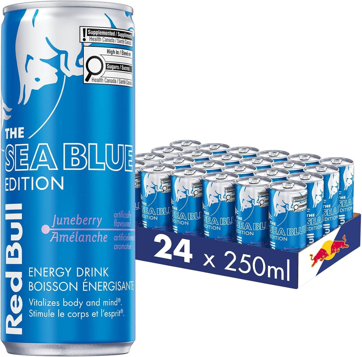 RED BULL ENERGY DRINK, THE SEA BLUE EDITION, 24 X 250 ML