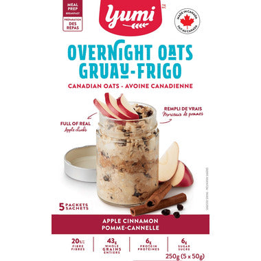 YUMI, OVERNIGHT OAT APPLE CINNAMON, 6 x 250G