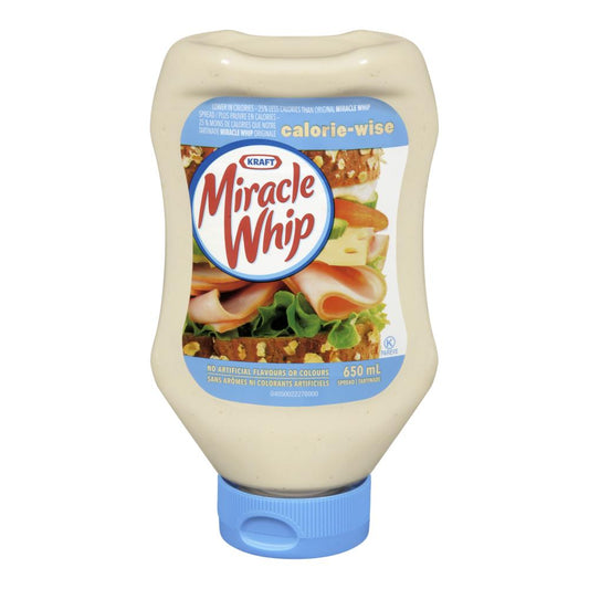 MIRACLE WHIP SALAD DRESSING SQUEEZE, 12 X 650 ML