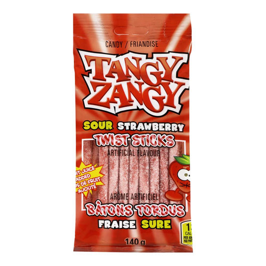 TANGY ZANGY STRAWBERRY SOUR STRAWS, 14 X 140 G