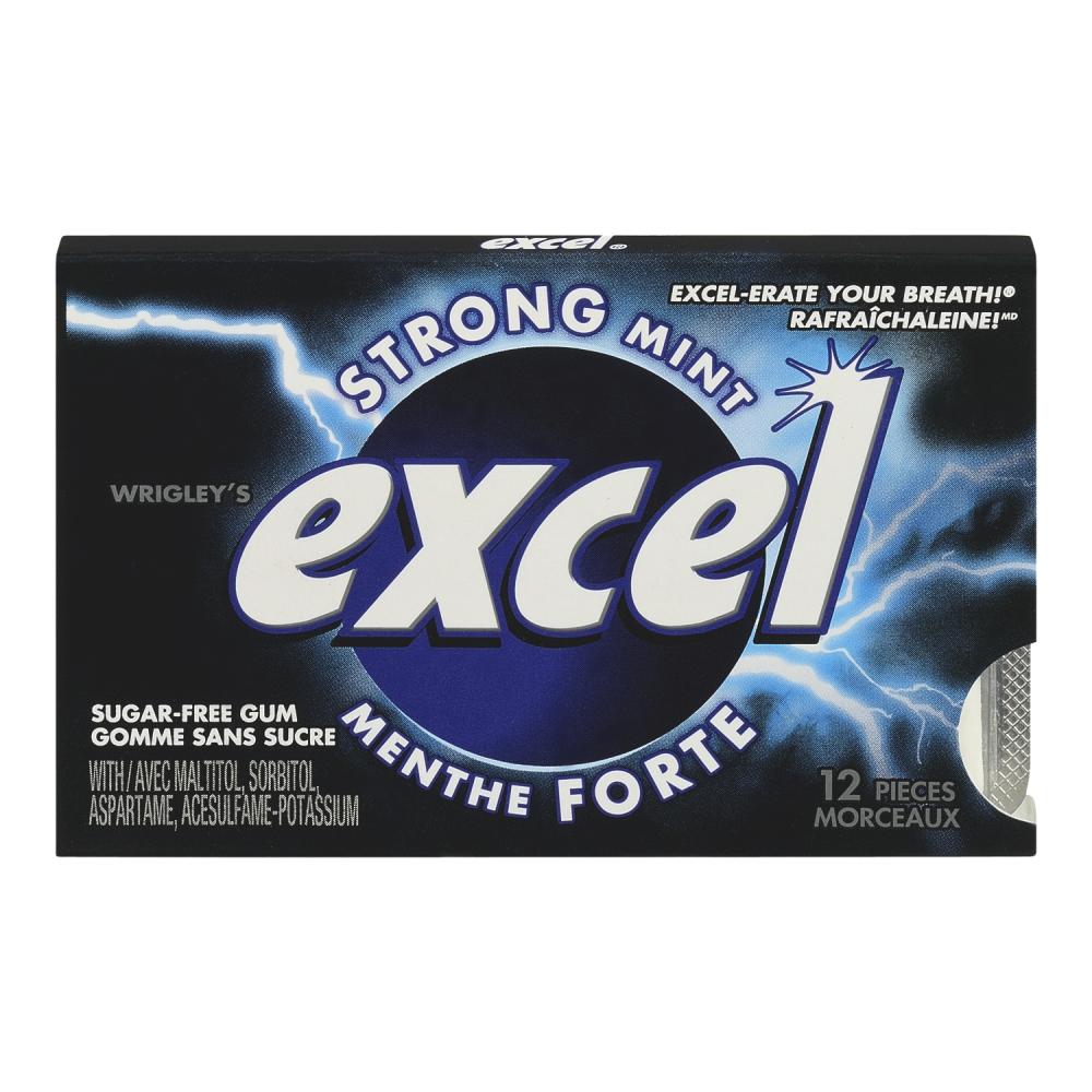 EXCEL STRONG PEPPERMINT GUM, 12 X 1 UN