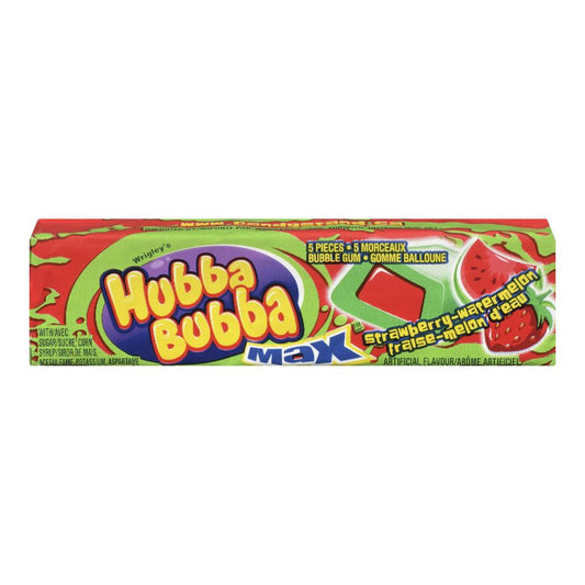 HUBBA BUBBA MAX WATERMELON BALL GUM, 18 X 1 UN