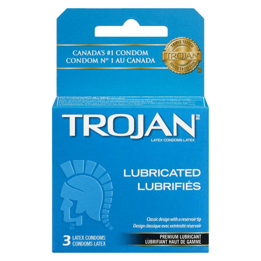 TROJAN CONDOMS LUBRICATED, 6 X 3 UN