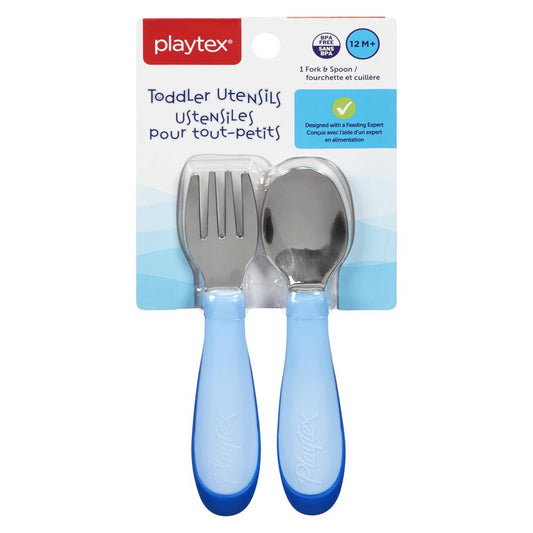 PLAYTEX BABY FORK AND SPOON, 4 X 1 UN