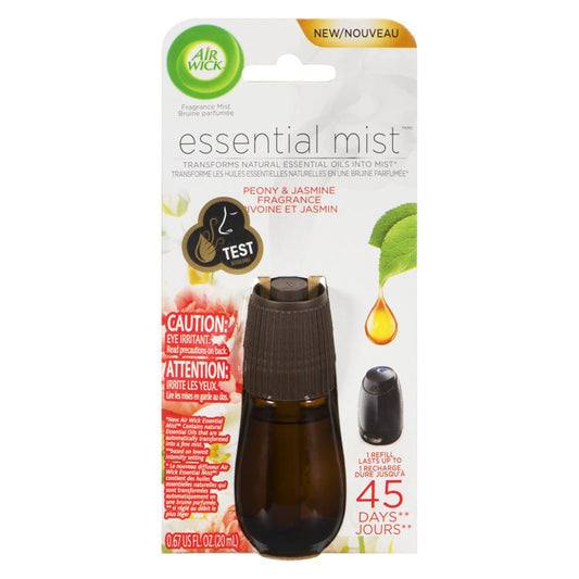 AIRWICK ESSENTIAL MIST REFILL PEONY & JASMINE, 6 X 20 ML