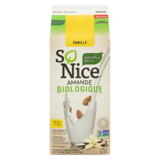 EARTH'S OWN, SO NICE ORGANIC ALMOND VANILLA, 6 x 1.75L