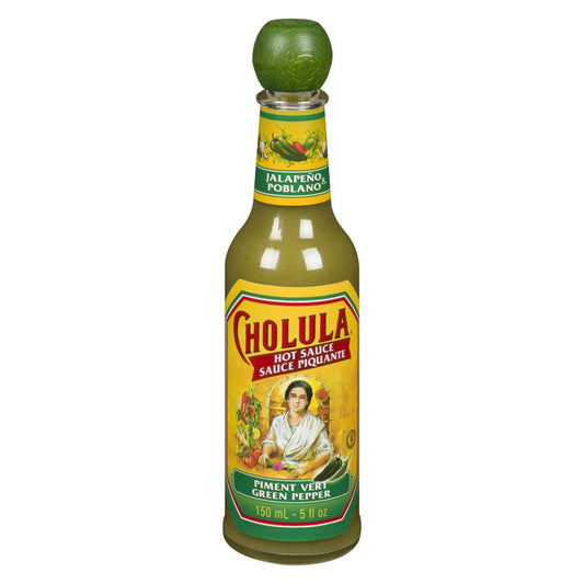 CHOLULA GREEN PEPPER HOT SAUCE, 12 X 150 ML