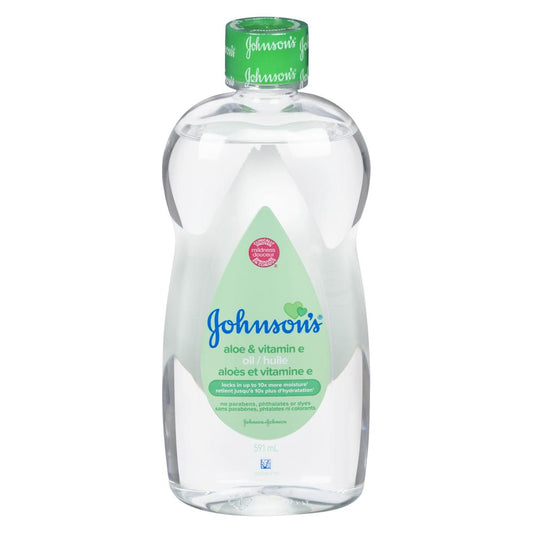 J&J BABY OIL ALOE VITAMIN E, 6 X 591 ML