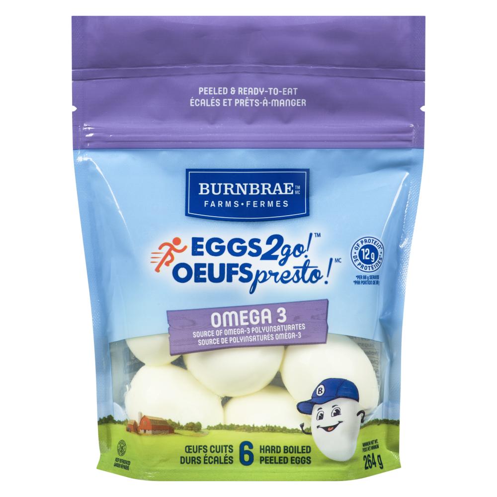 BURNBRAE OMEGA-3 HARD BOILED EGGS, 5 X 6 UN
