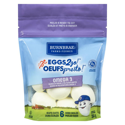 BURNBRAE OMEGA-3 HARD BOILED EGGS, 5 X 6 UN