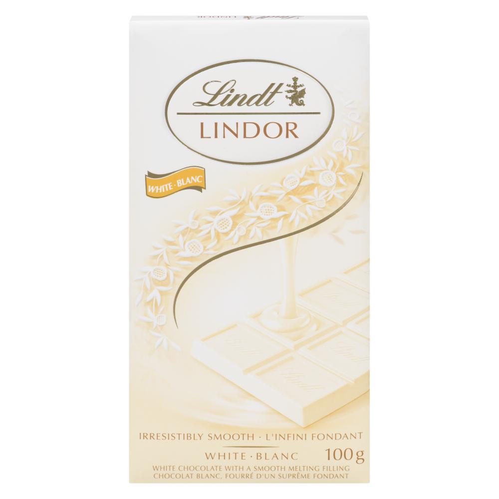LINDT LINDOR BAR WHITE CHOCOLATE, 12 X 100 G