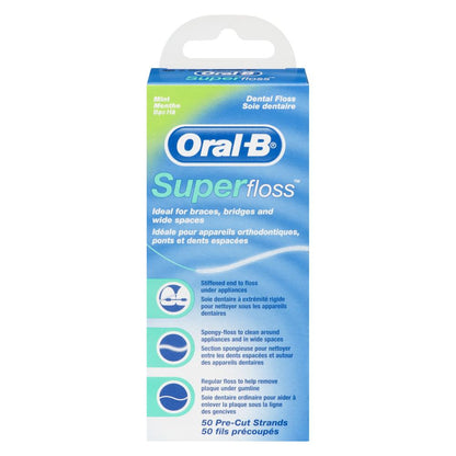 ORALB DENTAL FLOSS SUPER MINT, 6 X 50 UN