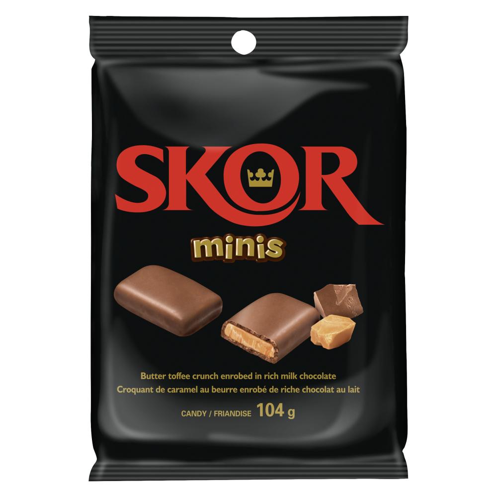 HERSHEY'S CHOCOLATE MINI SKOR IN CELLO WRAPPER, 10 X 104 G
