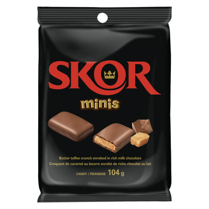 HERSHEY'S CHOCOLATE MINI SKOR IN CELLO WRAPPER, 10 X 104 G