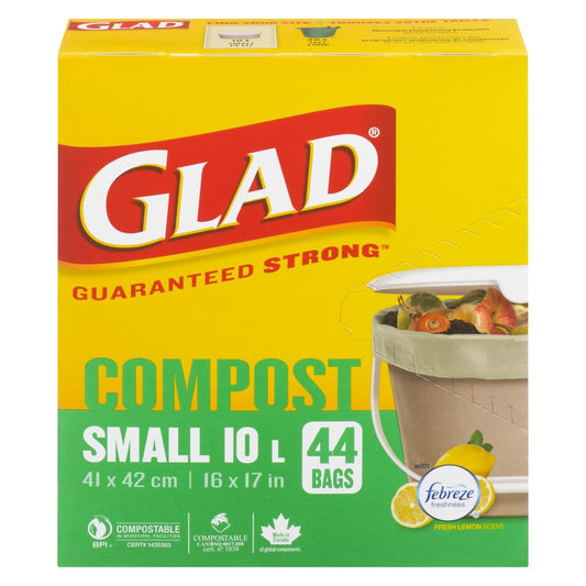 GLAD COMPOSTABLE BAGS, 12 X 44 UN