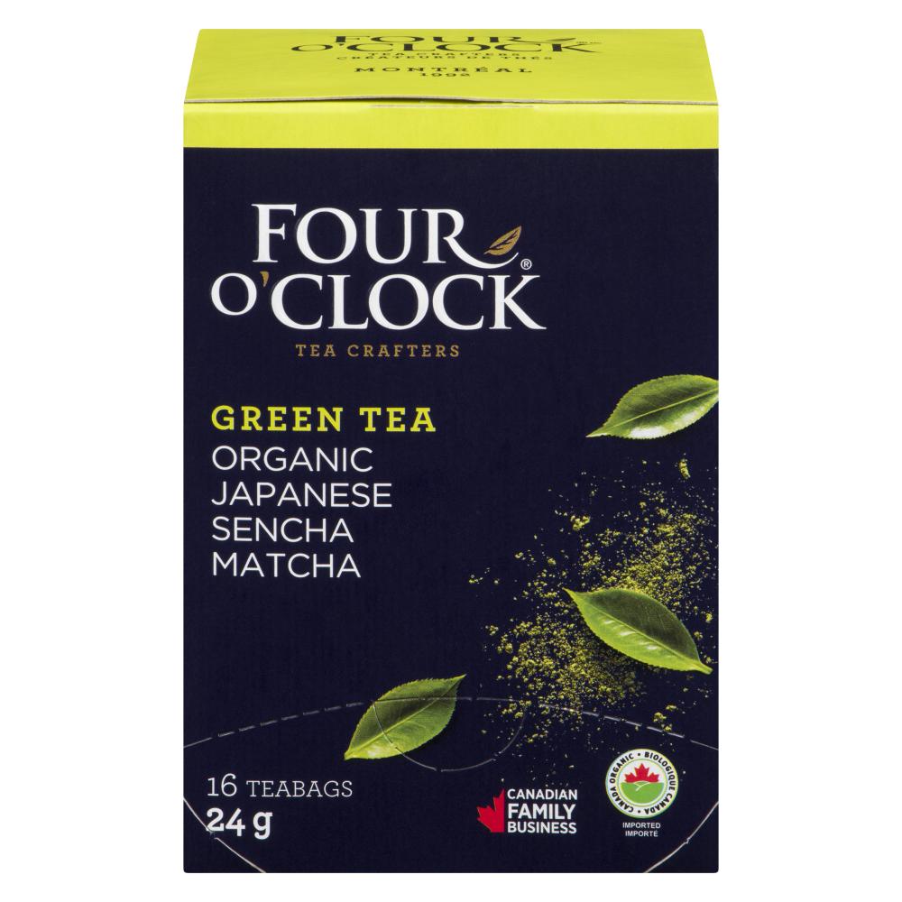 4 O'CLOCK SENCHA MATCHA ORGANIC TEA, 6 X 24 G