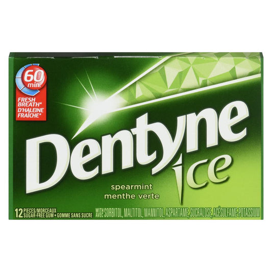 DENTYNE ICE GUM SPEARMINT, 12 X 1 UN