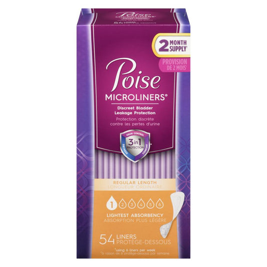 POISE UNDERPADS, 6 X 54 UN