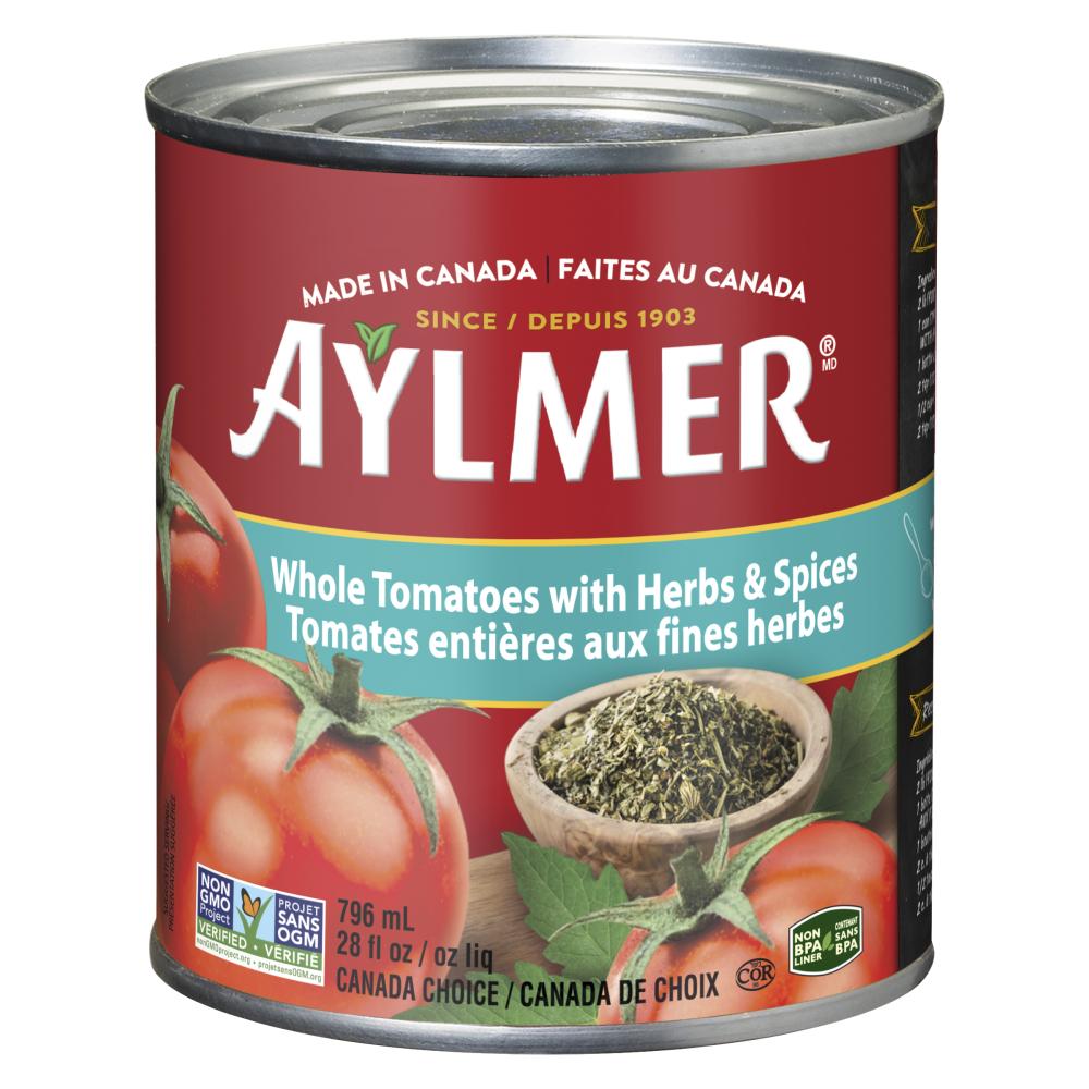 AYLMER FINE HERBS TOMATOES, 24 X 796 ML