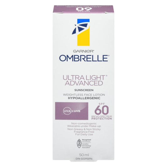GARNIER ULTRA-LIGHT FLUID LOTION SPF 60, 6 X 50 ML
