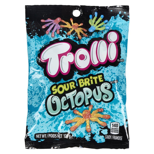 TROLLI CANDY SOUR BRITE OCTOPUS, 12 X 120 G