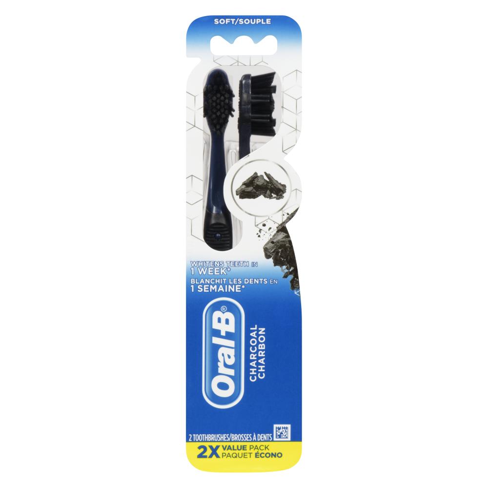 ORAL B TOOTHBRUSH SOFT CHARCOAL, 6 X 2 UN