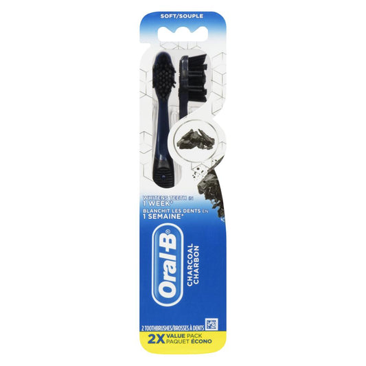 ORAL B TOOTHBRUSH SOFT CHARCOAL, 6 X 2 UN