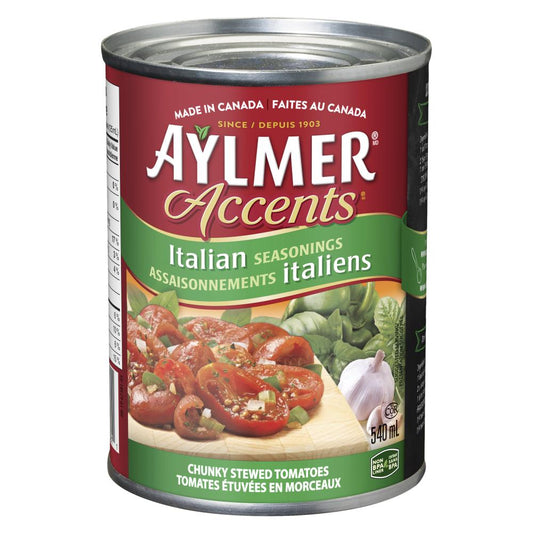 AYLMER TOMATO ACCENTS ITALIAN, 24 X 540 ML