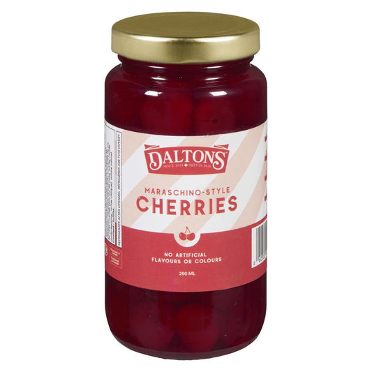 DALTONS MARASCHINO STYLE CHERRIES, 12 X 250 ML