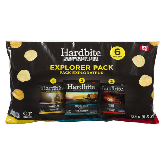 HARDBITECHIPS, VARIETY PK NAT BBQ RS&V 6 X 23G BAG, 6 x 138G